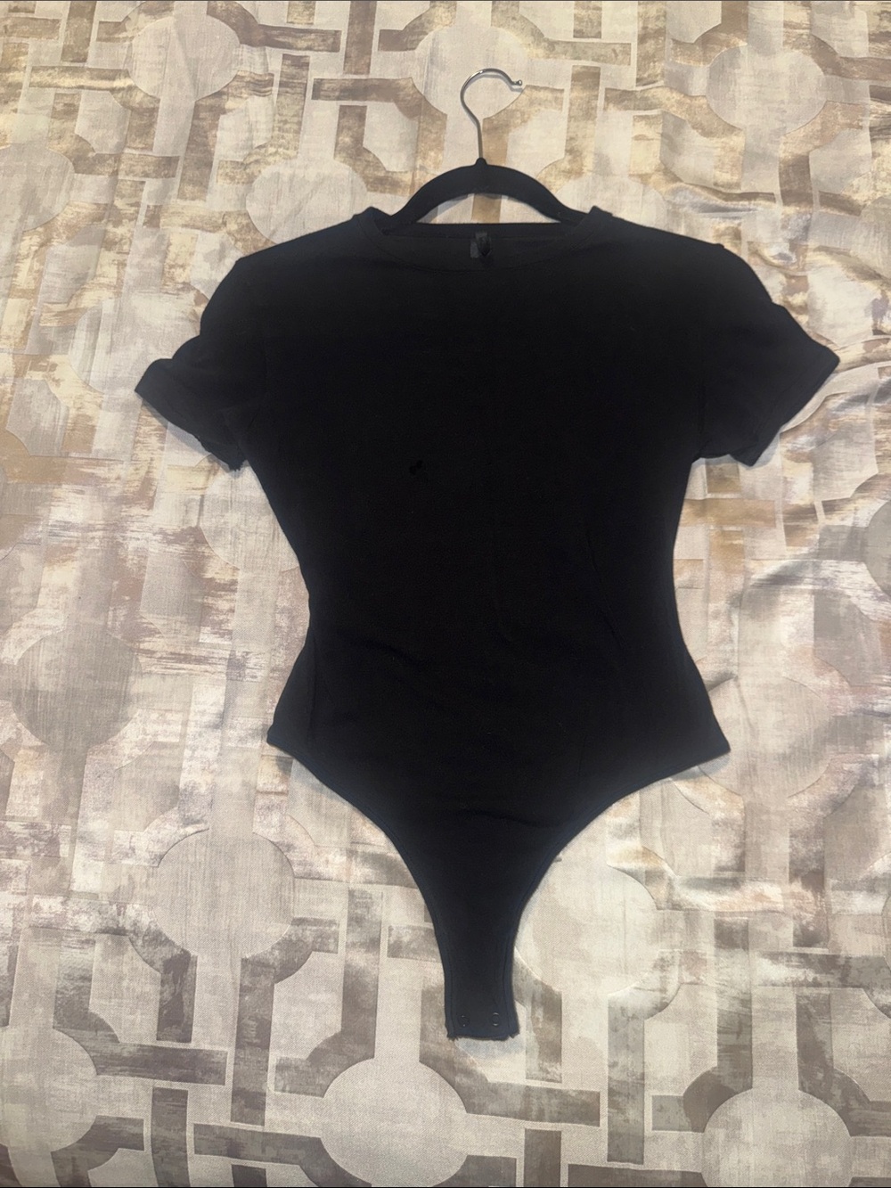 Skims Black Short Sleeve Bodysuit